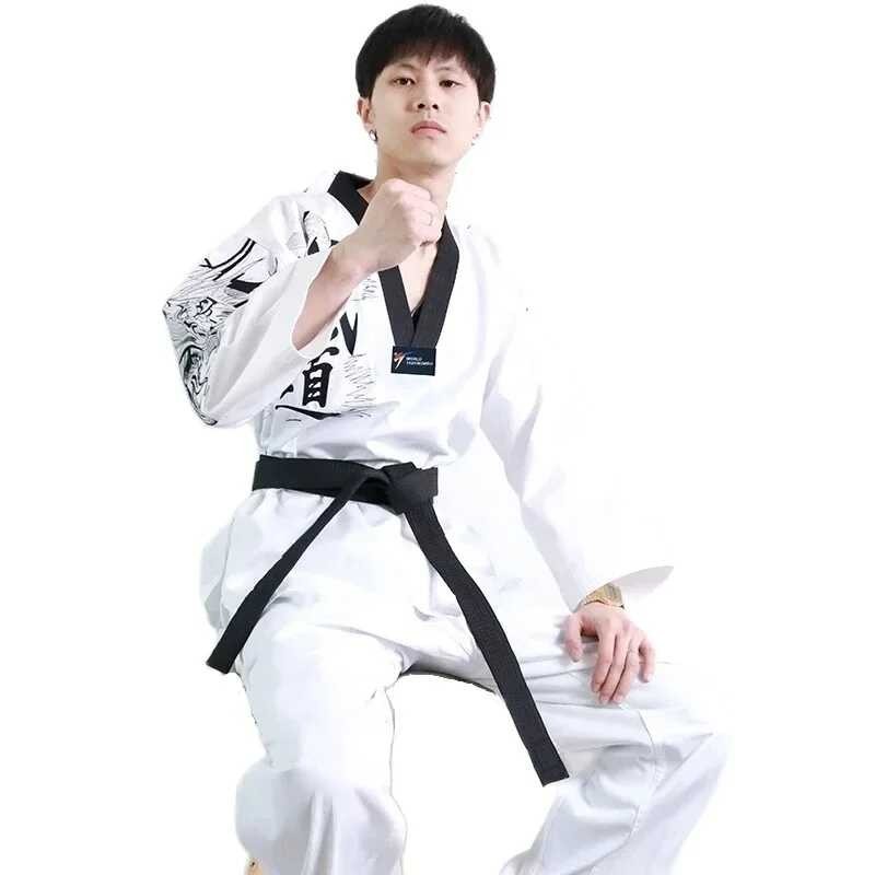 ผู้ใหญ่ชายหญิงเทควันโด Master Uniform Dobok เทควันโดโค้ชชุดฟ