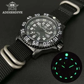 ❤️ Addiesdive นาฬิกาอะนาล็อกแฟชั่นผู้ชายกันน้ำ50เมตรสายรัดข้อมือไนลอนกีฬาทหารผู้ชายนาฬิกาควอตซ์