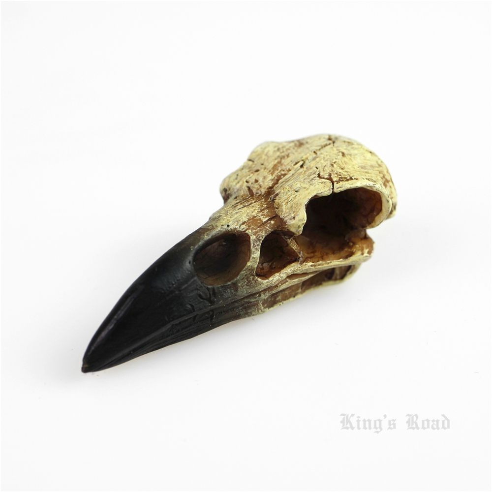 ♞,♘KRRS Spot British Alchemy V66 Gothic Dark Crow Skull เรซิ่นสร้อยคอจี้