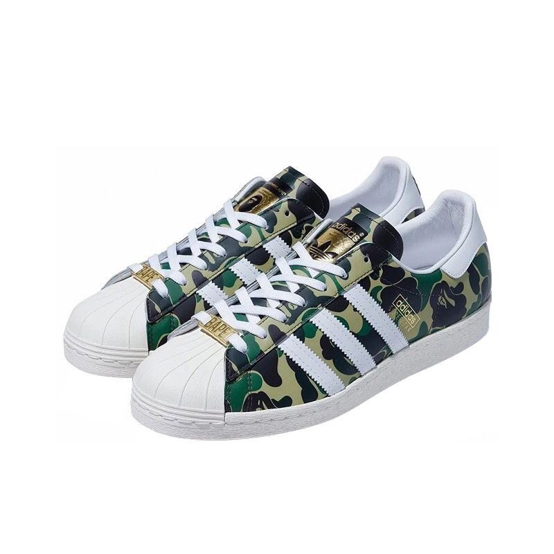 



 ♞,♘BAPE X Adidas5210 Original Superstar 80Sผ้าใบ2023ใหม่วิ่งShell Toe Campusแฟชั่นกลางแจ้งผู้ข