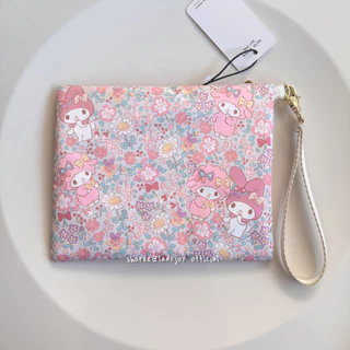 Japan Melody Hand Strap Bag Two Zipper กระเป ๋ าเครื ่ องสําอางกระเป ๋ าใส ่ เหรียญกระเป ๋ าโทรศัพท ์ มือถือ