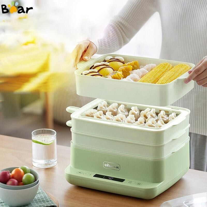 Bear/Electric Steam 3-layer Chinese Rice Multi functional Breakfast Egg Household Food Cooking Machine Vermicelli Roll