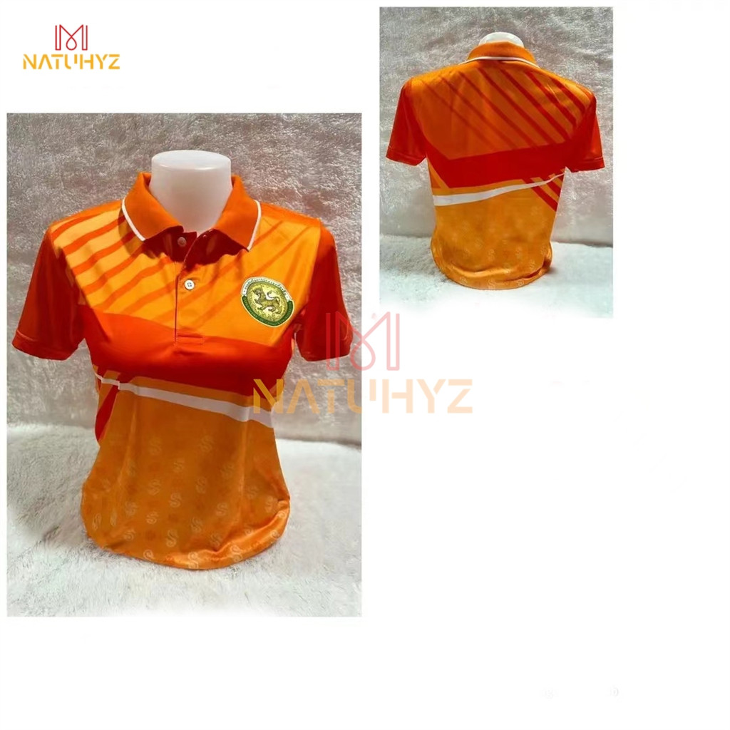 แถบสีส้ม เสื้อโปโล พิมพ์ลาย ทรงผู้ชาย ทรงผู้หญิง รูปที่ 6