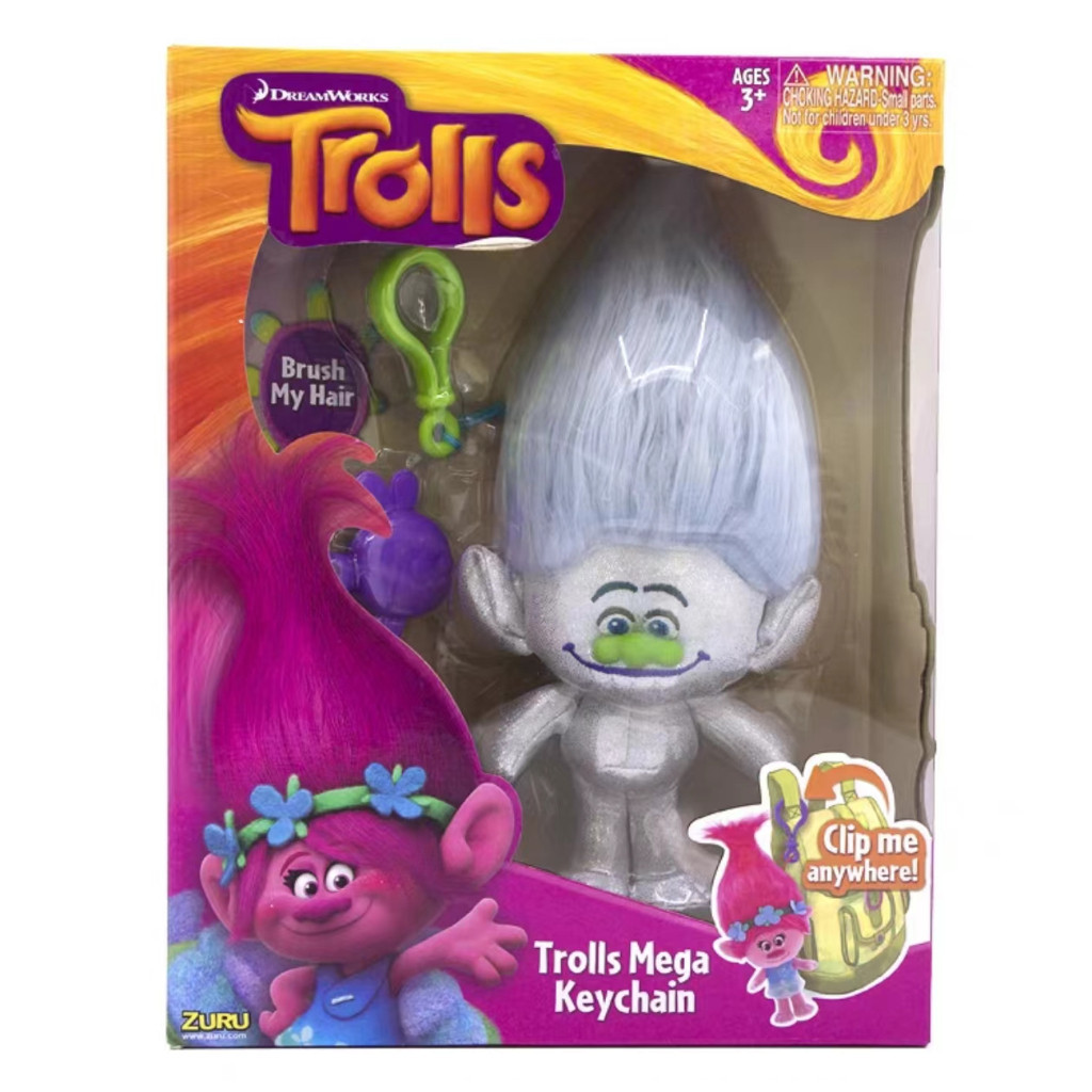 DreamWorks Trolls Mega Keychain Plastic Doll Dreamworks Trolls Mega พวงกุญแจ ตุ๊กตาพลาสติก