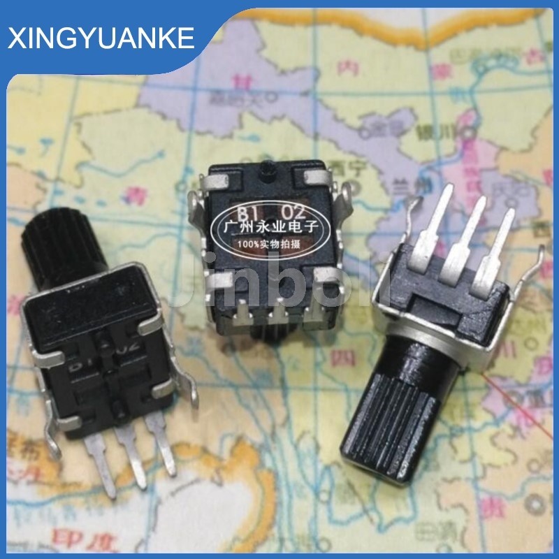 10PCS RV09 ประเภท 0931 เดี่ยวแนวตั้ง Potentiometer 3Pins B102 B1K ปรับความต้านทานดอกไม้เพลาความยาว 1