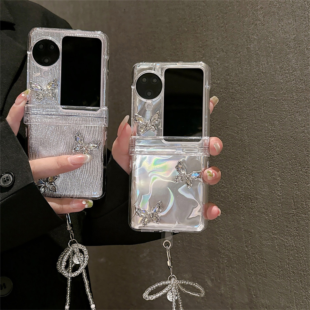 เกาหลีหรูหรา Water Wave รูปแบบผีเสื้อโบว์ Pendent สําหรับ OPPO ค้นหา N2Flip N3Flip N2 flip N3 flip N