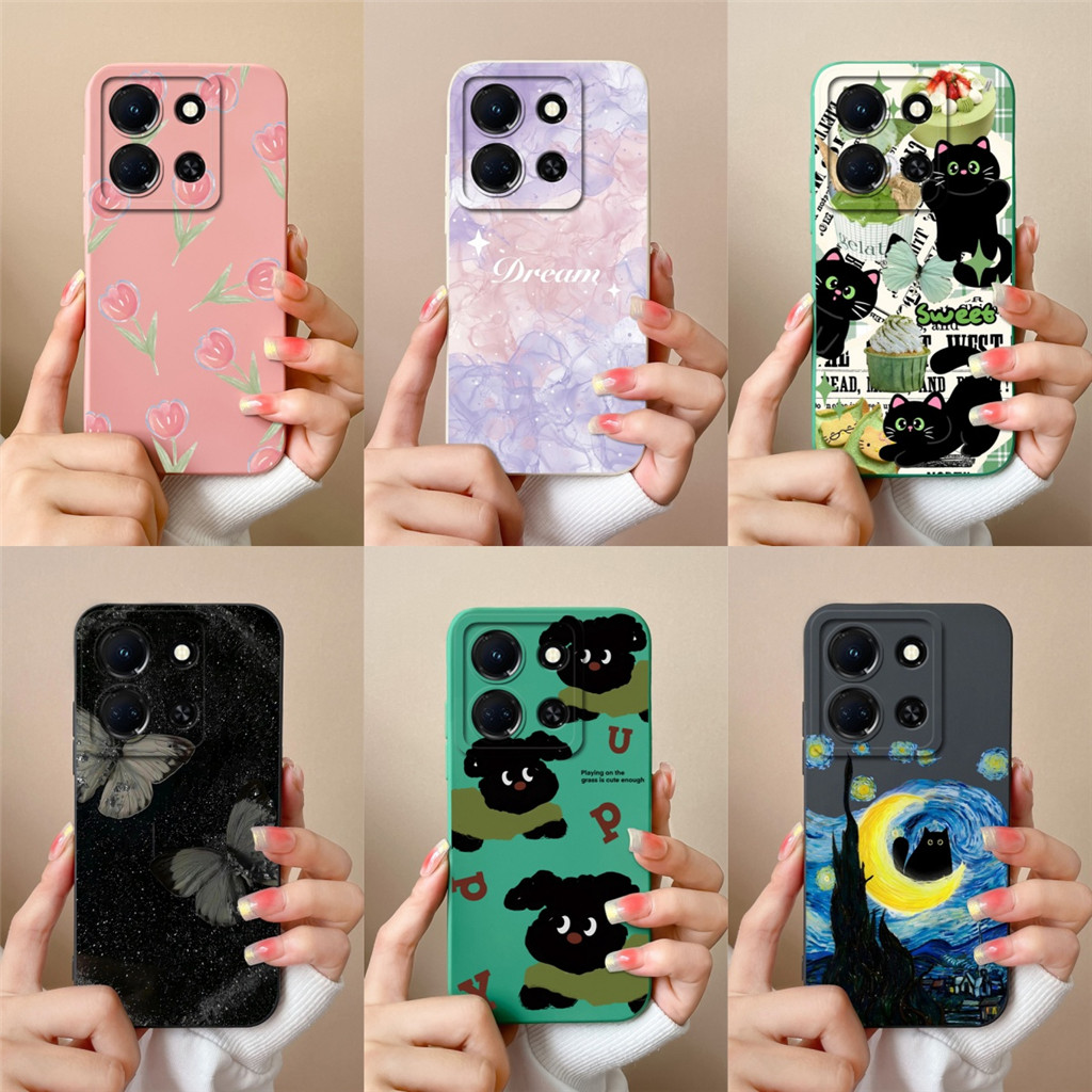 ปลอกสําหรับ Infinix Note 30 Pro Vip 30i 4G 5G เคสโทรศัพท์ป้องกันกล้องดอกไม้น่ารักฝาหลังสําหรับ Infinix Note 30Pro 30 iVip Capa กันชน