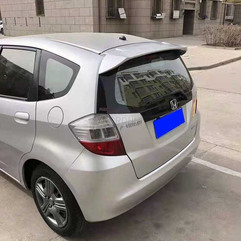 KLSHIRU ABS Plastic Unpainted Color Rear Roof Spoiler Tail Trunk Boot Lip Wing For Honda Fit Jazz 2
