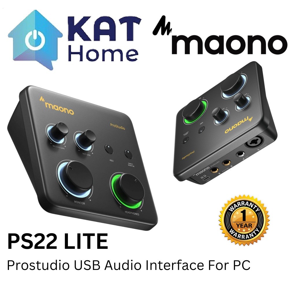 MAONO PROSTUDIO PS22 LITE USB AUDIO INTERFACE สําหรับ GUITAR, PODCAST RECORDING พร้อม POWERFUL PROST