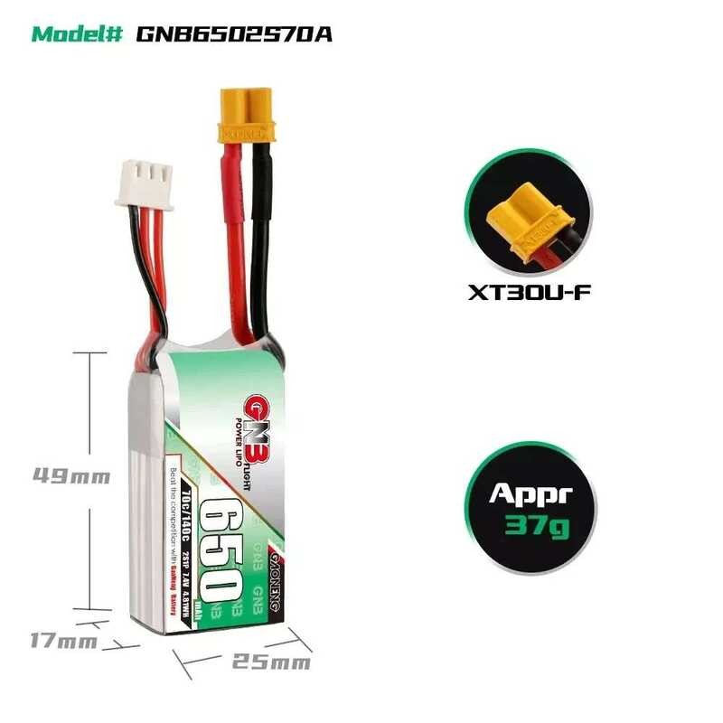 ❤️ Gaoneng แบตเตอรี่ Lipo 70C Gnb 650Mah 2S 7.4V 3S 11.1V 4S 14.8V 5S 18.5V 6S 22.2V พร้อมปลั๊ก