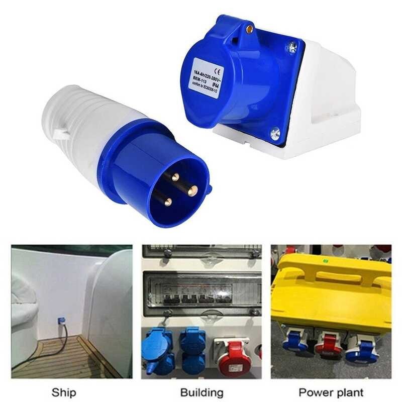 LY Van Industrial Waterproof Socket + Plug Wall Mounted 4.9 X 2 X 2 Inches