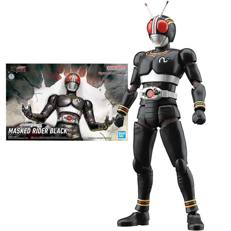 Bandai Original Kamen Garage Kit Figure-rise 1/8 Masked Rider สีดําอะนิเมะ Action Figure ประกอบของเล ่ น