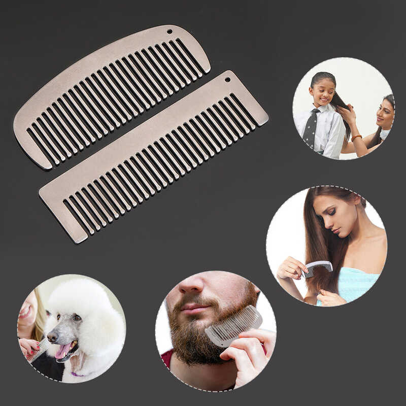 ❤ Lixada Titanium Anti-Static Hair Beared Pocket Comb