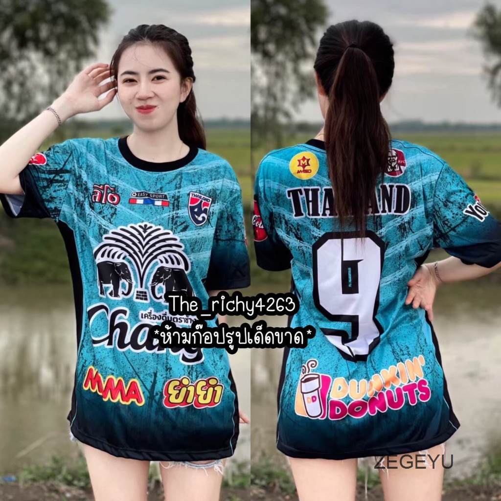 เสื้อยืดพิมพ์ลายประเทศไทยที่หรูหราหลวมน่ารักเยาวชนใหม่กีฬาเสื้อยืดผู้หญิง 2024 ฤดูร้อน