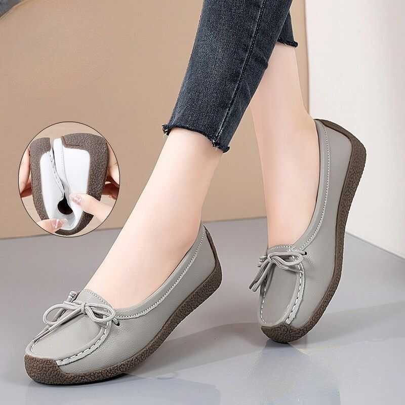 Beef Women's Boat Sole Loafers Non-slip Flat Shoes Casual Wear-resistant Sneakers for Women