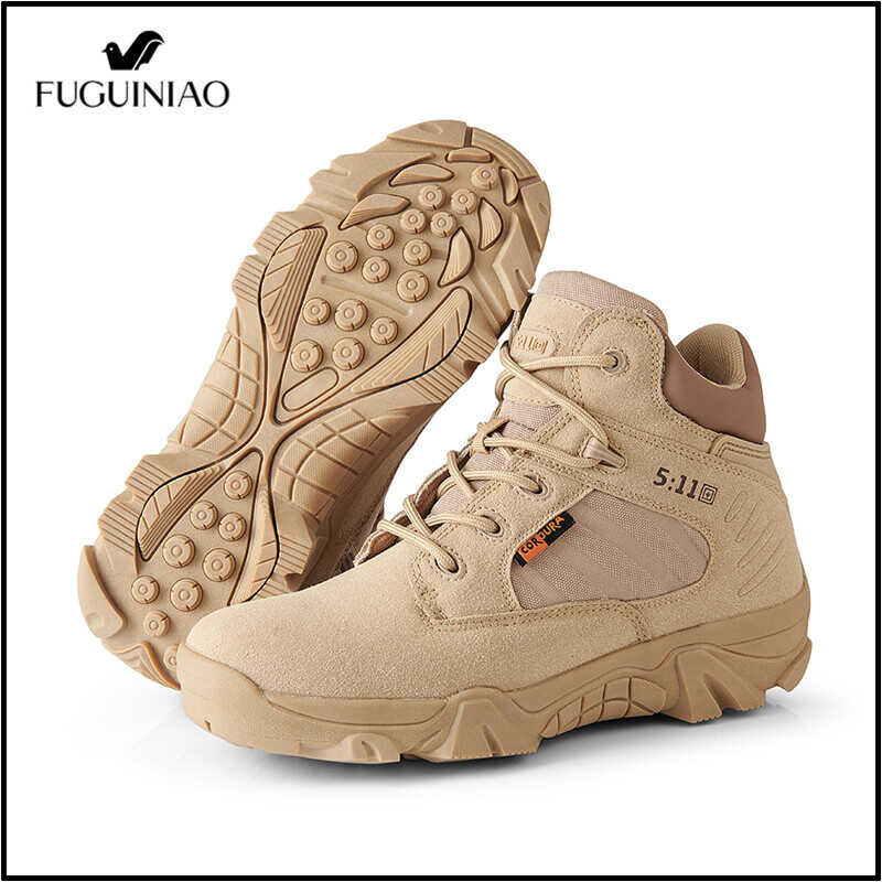 style Fuguiniao Military tactical short ankle boots, zip, sneakers，hiking shoes，Tactical boots（F