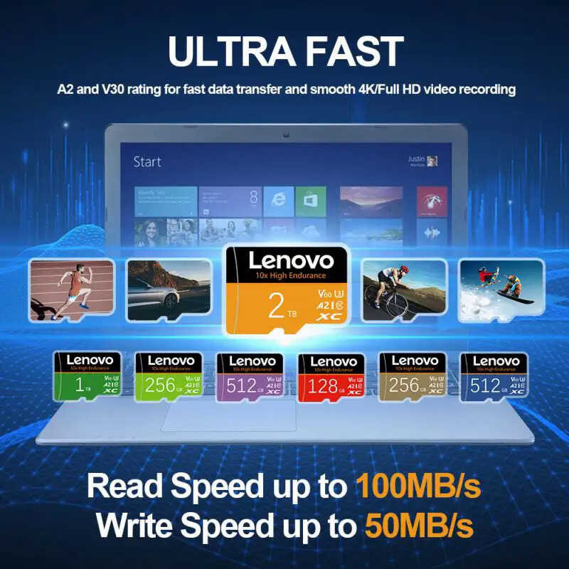 UHS-1 Lenovo 2TB Micro TF 1TB 512GB SD Cards Mobile Flash Memory Card 256GB 128 GB For Phone Camera