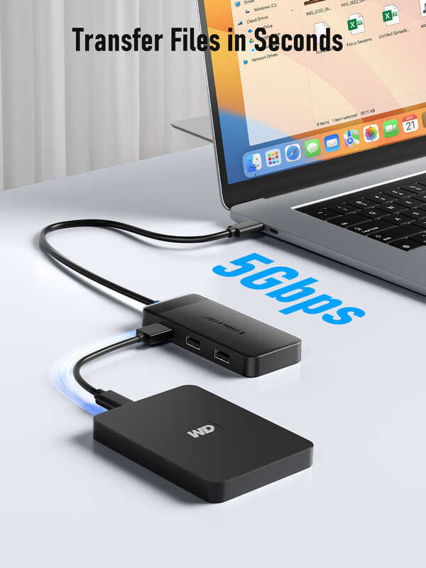 TC122 6in1 Lemorele USB C Docking Station HUB Adapter Ultra HD 4K Qutput Plug and Play - เข าก