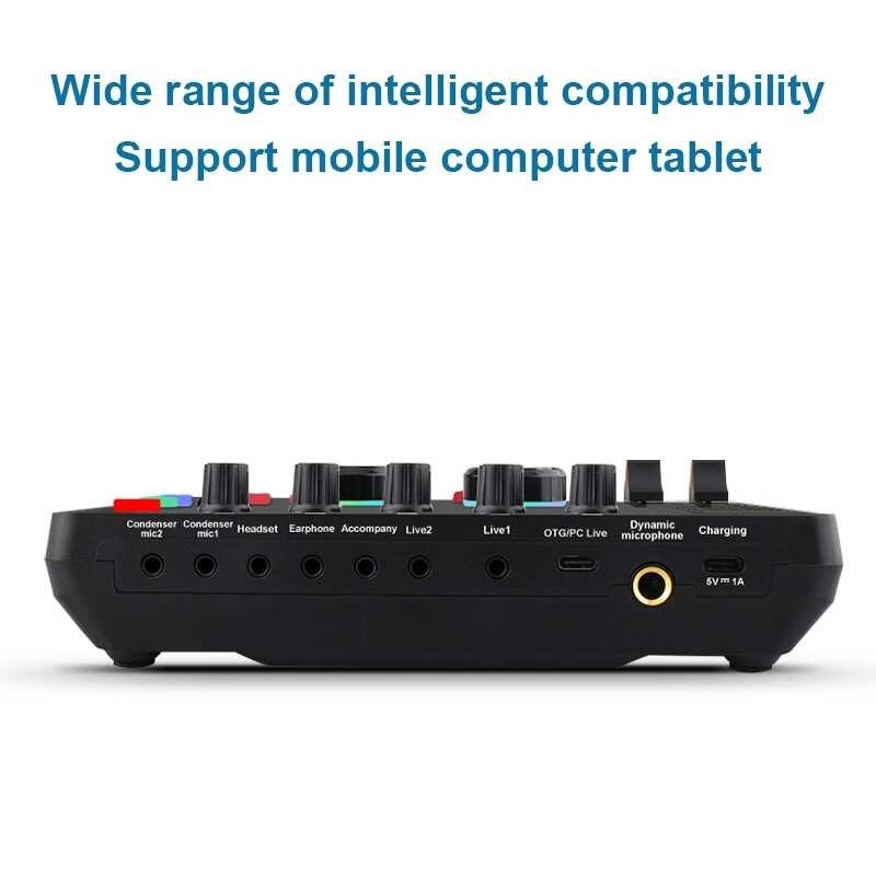 Mixer F999 Audio Live Voice Changer Mixing Console Amplifier Sound Card Phone Computer Universal