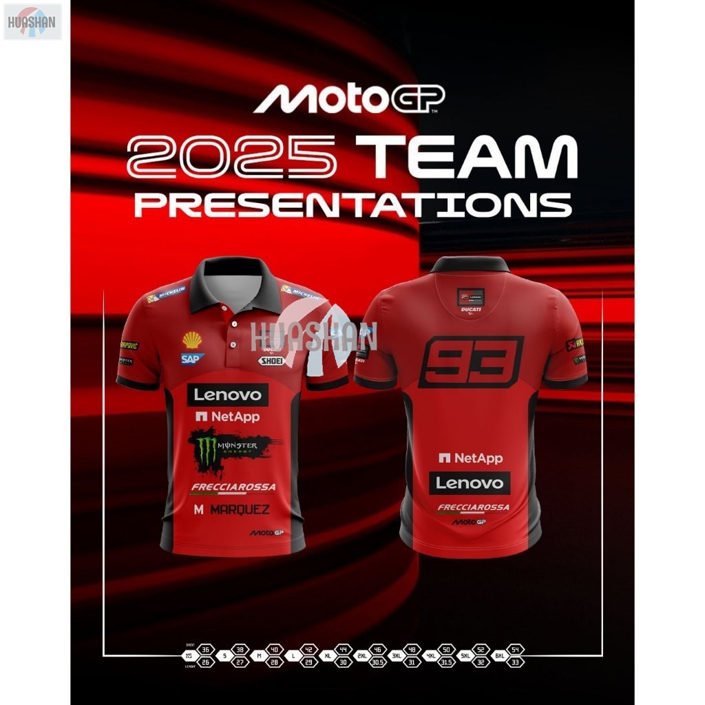Mm93 เสื้อยืด MotoGP เสื้อโปโล MotoGP เสื้อยืดคอปกพิมพ์ลายพรีเมี่ยม