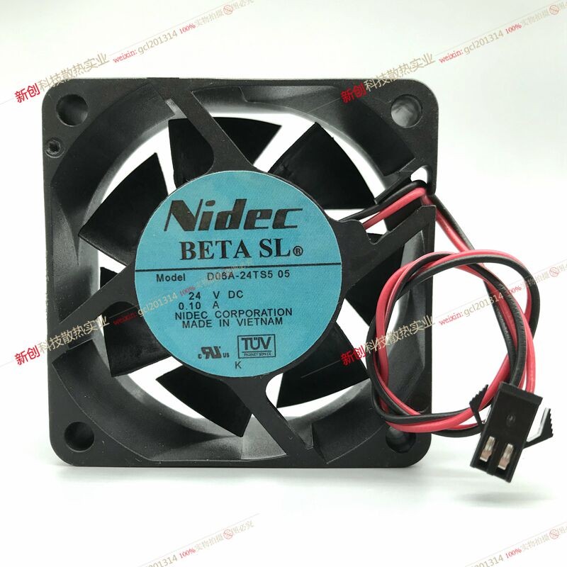 D06A-24TS5 01 05 06 24V 0.09A ต้นฉบับญี่ปุ่น NIDEC 60 * 60 * 25 พัดลมอุปกรณ์