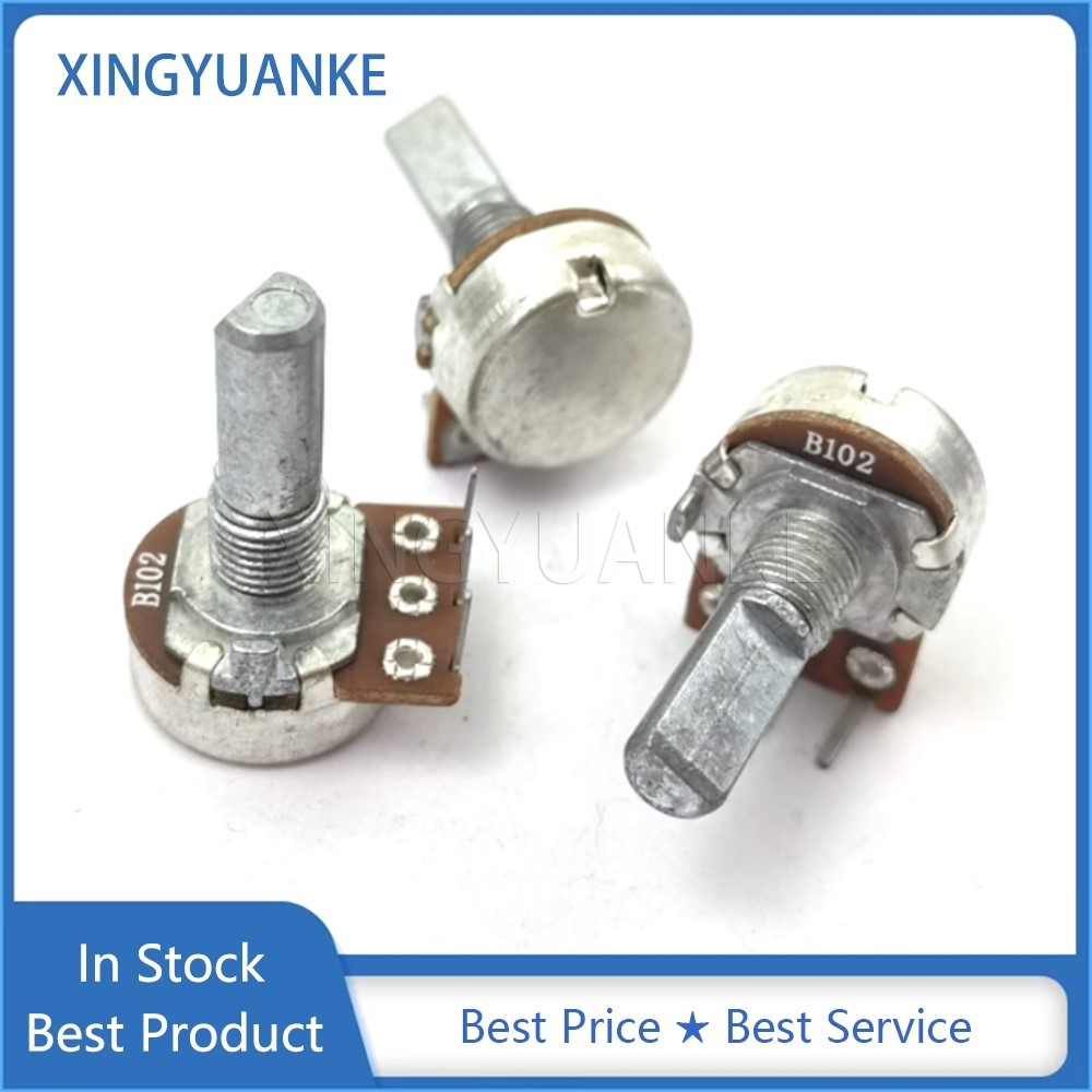 4 ชิ้น/ล็อต 148 ประเภทเดี่ยวด้านใน Bend Foot Potentiometer B102 B1K 3-Pin ครึ่งเพลาความยาว 20MMF