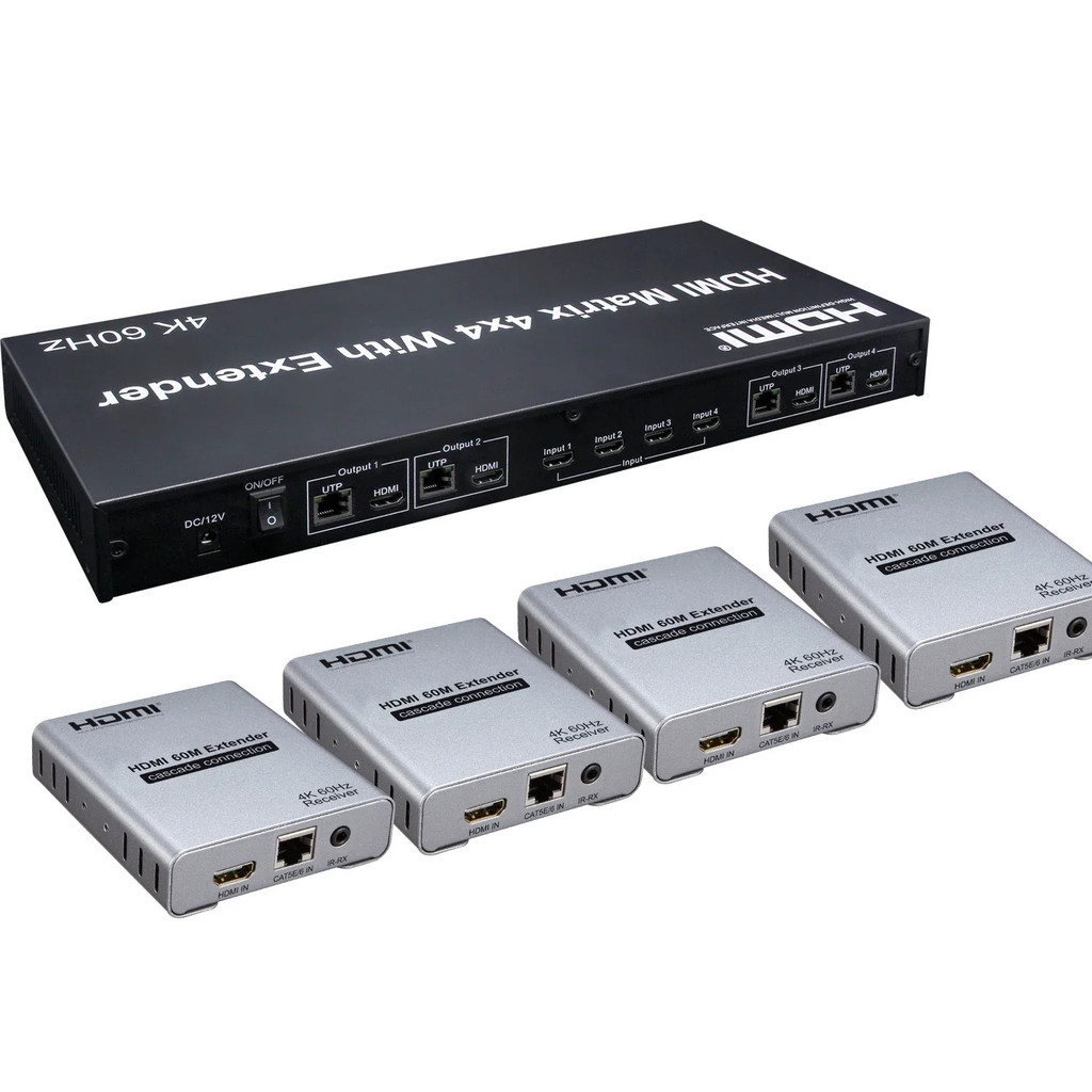4k 60hz 4x4 HDMI Matrix Video Transmitter Switch Splitter Extender 4 in 4 / 8 Out Vs 60m 120m Rj45 C