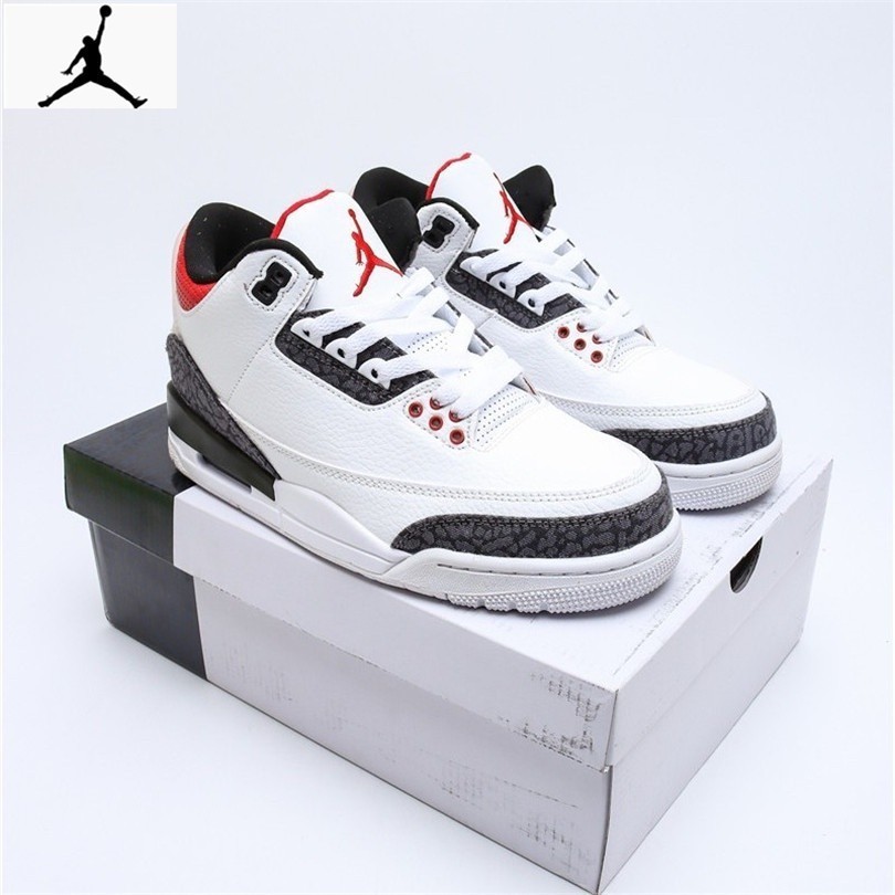 รองเท้าบาสเก็ตบอล Nike Air Jordan 3 Retro og AJ3 ของแท้ 100% สำหรับผู้ชายและผู้หญิง
