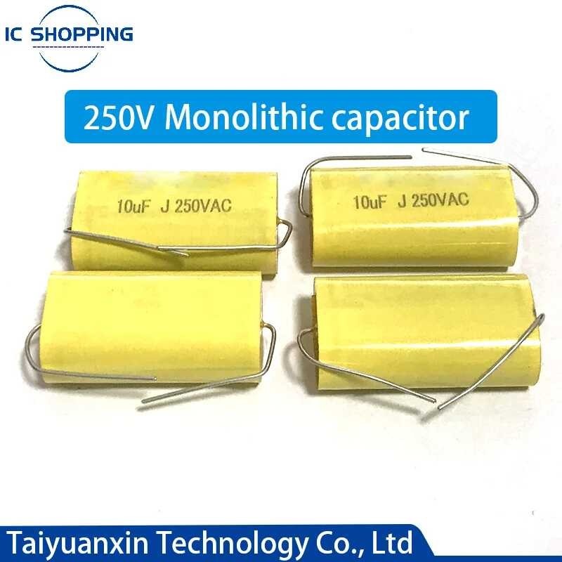 10Pcs P ของแท้ Axial Audio Electrodeless Capacitor 250V 1Uf 1.5 1.8 2.2 2.7 3.3 4.7 5.6 6.8Uf 8.2 10