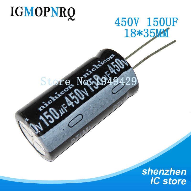 5 ชิ้น 450V150uf 18*35 100 ยูเอฟ 450 โวลต์ 450V160uf 18X35 มิลลิเมตร 450V150 ใหม่อลูมิเนียมตัวเก็บปร