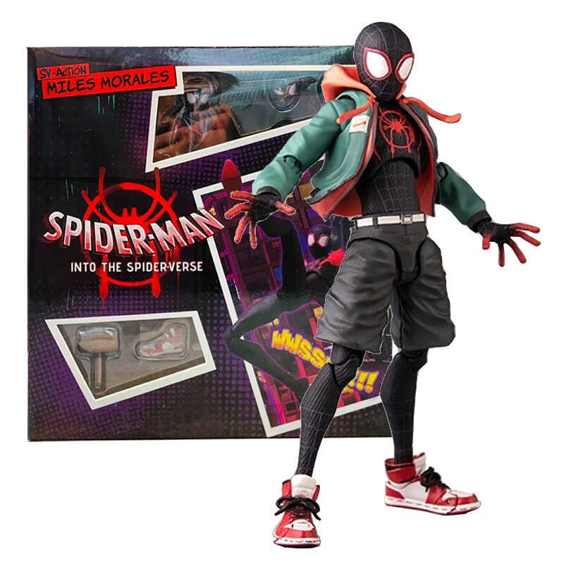 Sv Spiderman Miles Morales Action Figure Collection Sentinel Spider-Man Into the Spider Verse Figures ของเล ่ น
