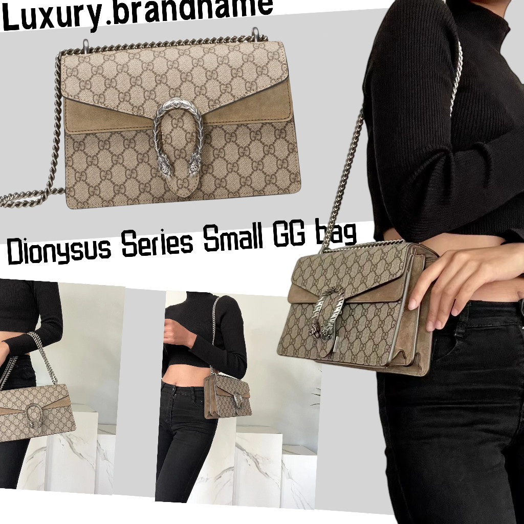 ♞กุชชี่ Gucci/Dionysus Series Small GG กระเป๋าสะพายไหล่/กระเป๋าผู้หญิง