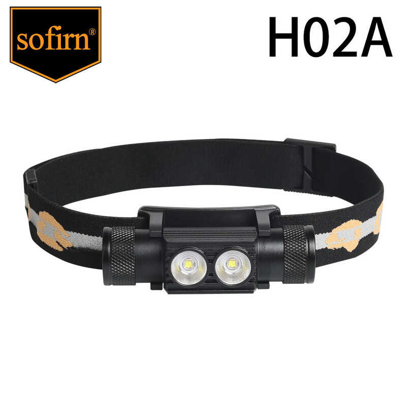 Sofirn H02a Headlamp Type-C Charging Sst40 Optics LED Headlight 18650 Flashlight 6000K-7500K/2400Lm