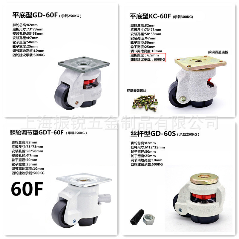 Gd40/60/80/100/120/150fs Foot Cup Foot Nylon Universal Wheel Fuma Wheel Caster - รูปที่ 2