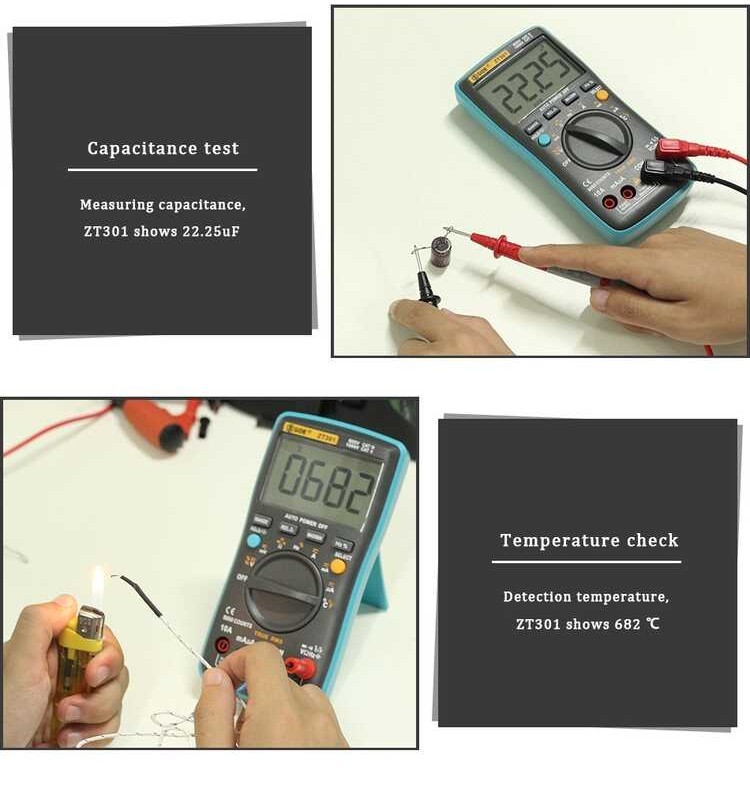 ดิจิตอลมัลติมิเตอร์ช่วงอัตโนมัติทรู RMS BSIDE 8000 ความแม