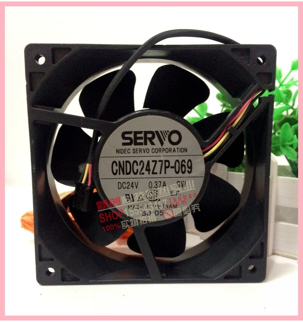 Original SERVO SERVO 12038 CNDC24Z7P-069 24V 0.37 A 9W 3 สายพัดลมระบายความร้อน