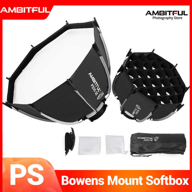 ❤ AMBITFUL 30Cm 45Cm 50Cm Ps30 Ps45 Ps50 SE Bowens Mount Octagonal Umbrella Softbox + Honeycom