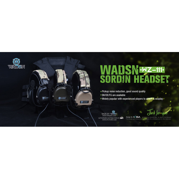Wadsn Sordin MSA หูฟังการสื่อสารทางยุทธวิธีหมวกกันน็อคอย่างรวดเร็ว Sordin Pickup และลดเสียงรบกวน