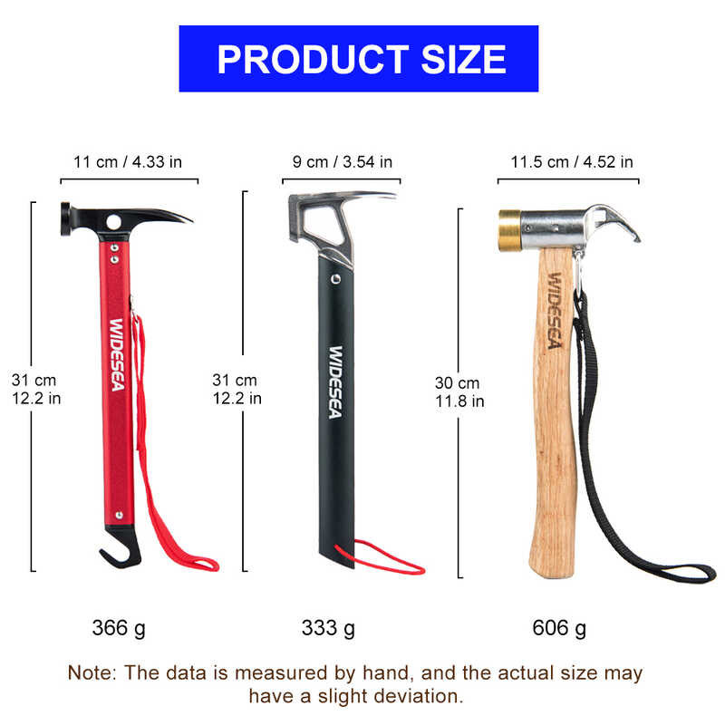 Widesia Camping Hammer มัลติฟังก์ชั่อลูมิเนียมเต็นท์กลางแจ้ง N