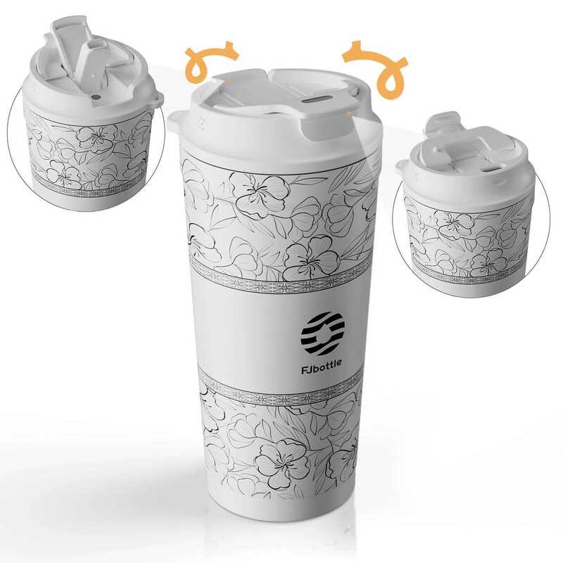 ❥ Fjbottle 500Ml ดอกไม้แก้วกาแฟสแตนเลสกระติกน้ําสูญญากา