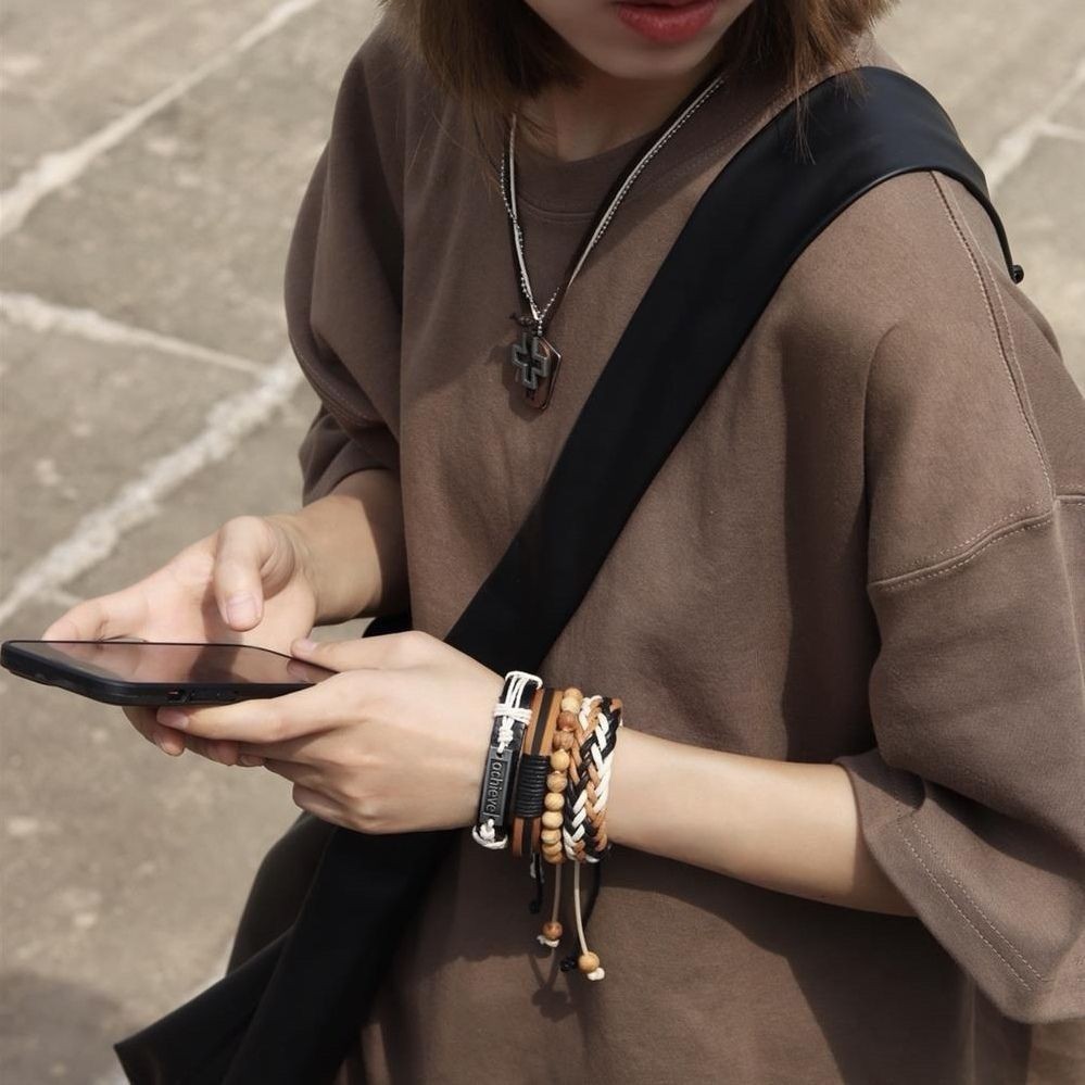 ♞Japanese Personalized Bracelet English Letter Beads