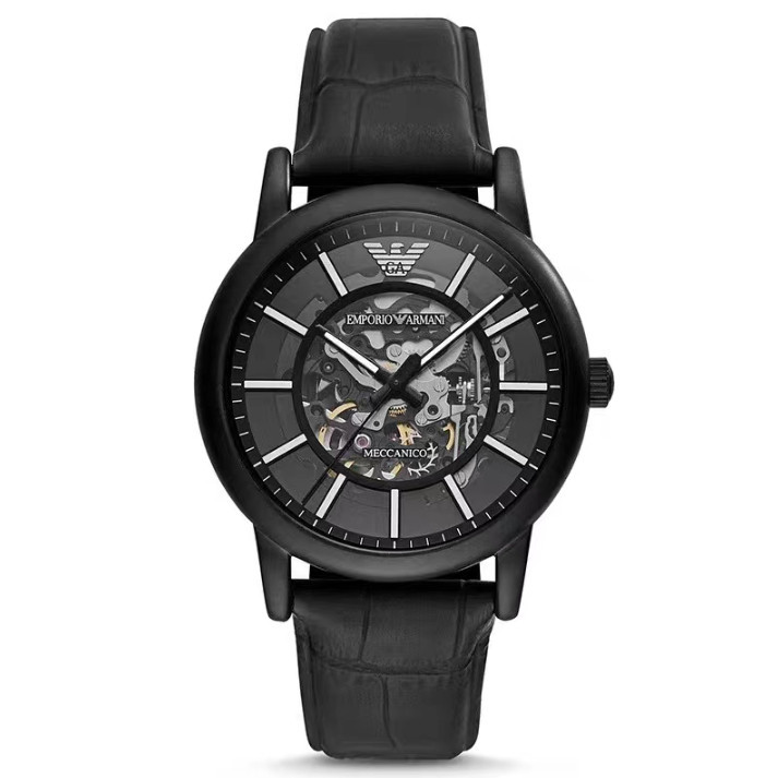♞รุ่นที่ขายดี！Emporio Armani ผู้ชายกลวงออกเข็มขัดนาฬิการุ่น Ar60008 ขนาด: 43mm * 11mm