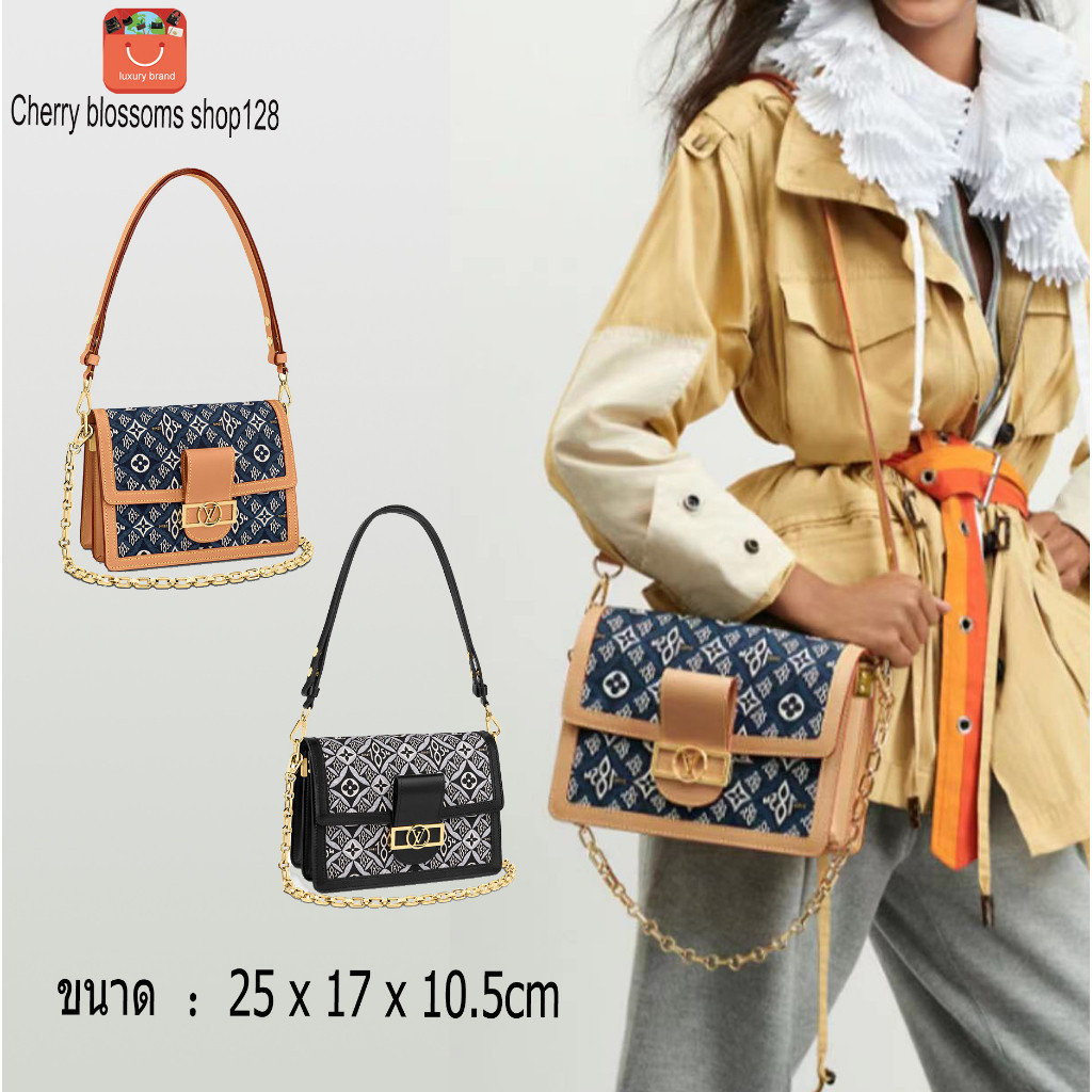 ♞แท้ Louis Vuitton   LV DAUPHINE กระเป๋าสะพายขนาดกลาง Messenger Bag