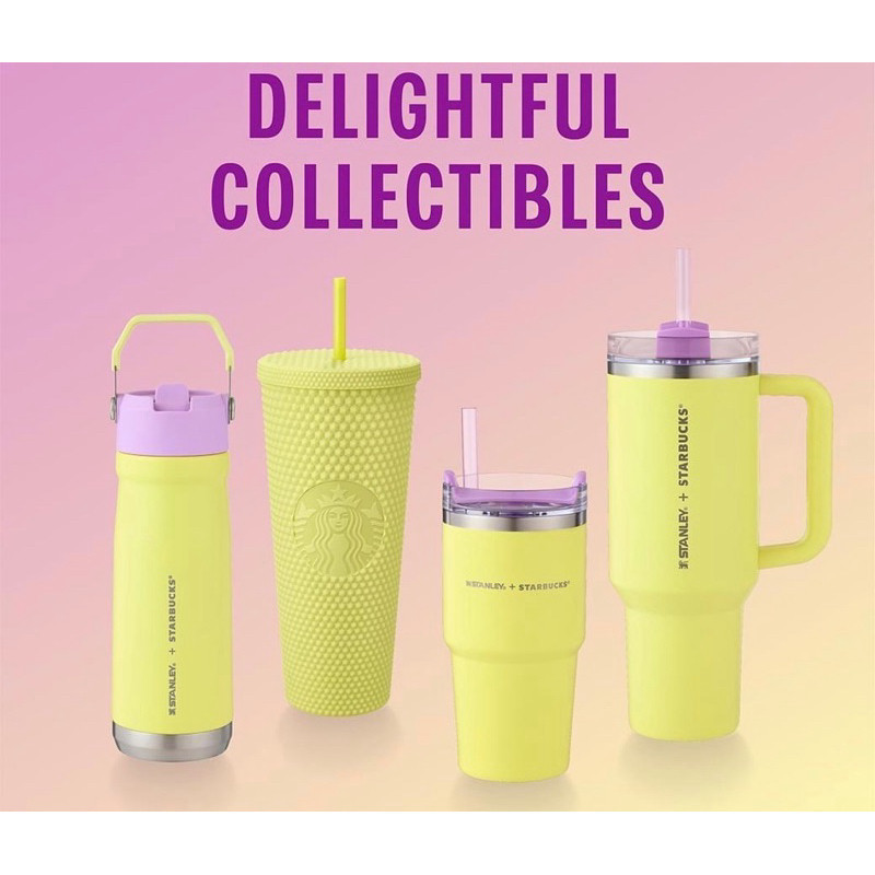 ♞,♘Starbucks Stainless Steel STANLEY Lime Purple Cold Cup 40oz., Cold Cup 20oz, Tumbler 22oz