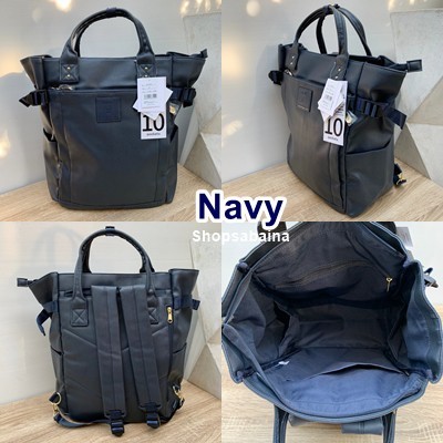 ♞,♘,♙anello PU Tote leather Backpack 10pockets กระเป๋าเป้สะพายหลัง