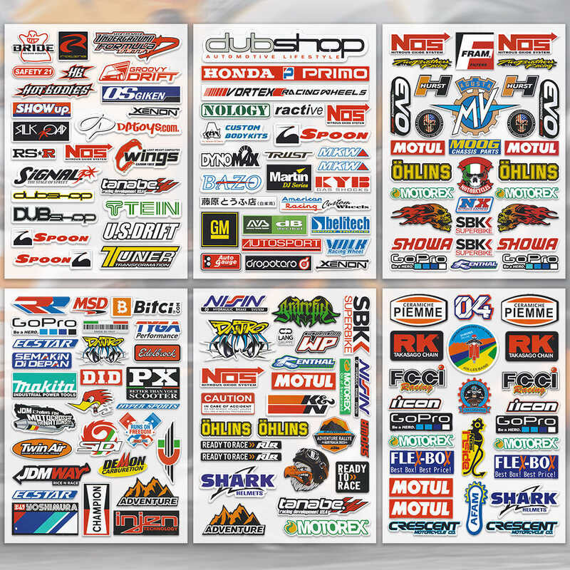 Motorcycle Element Sticker Fuel Tank Sidebar Body Sticker Sponsor Motorcycle Helmet Body Skateboard