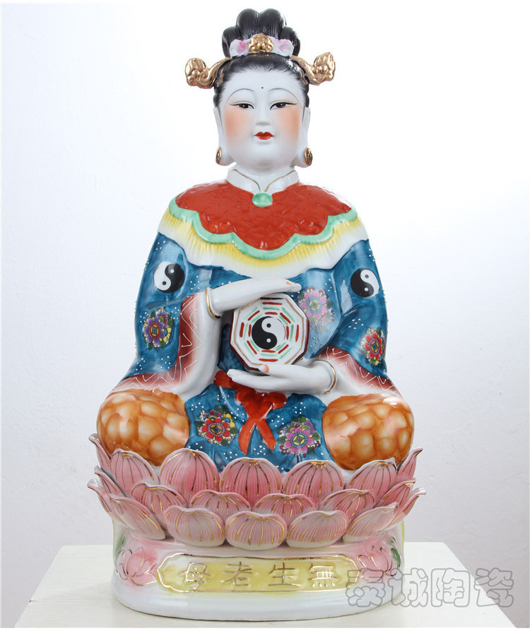 Ceramic Crafts Taicheng Ceramic Buddha Statue Ceramic Ancient Colored Elderly Mother Ornament