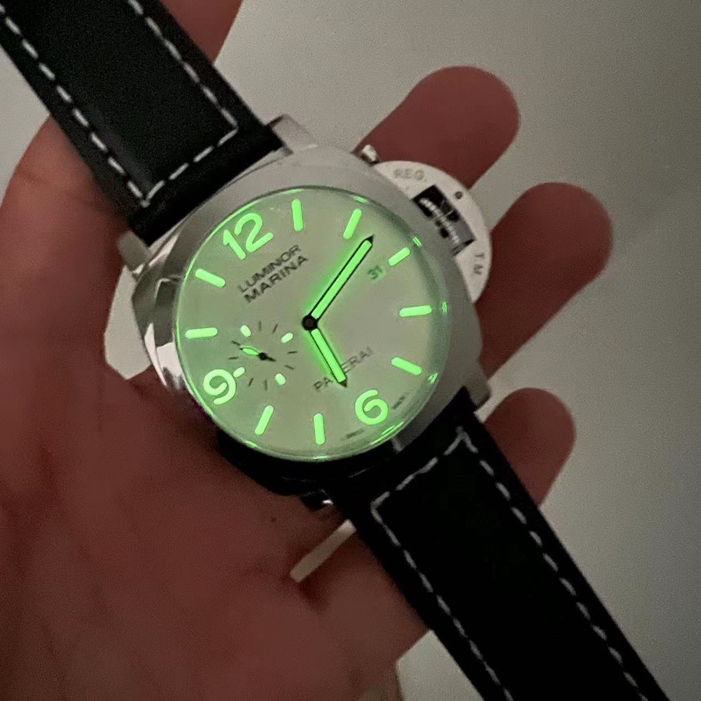 Pn BIG DIAL 44MM นาฬิกาผู ้ ชายนาฬิกาควอตซ ์