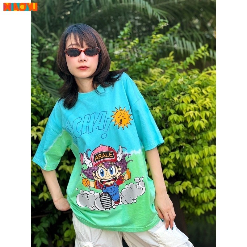 เสื้อยืด ️วิ่งมัดย้อมลาย Qcumber Alar Exercising ผ้าไมโครสปอร์ต เสื้อยืดพิมพ์ลายน้ําหนักเบาระบายอากา