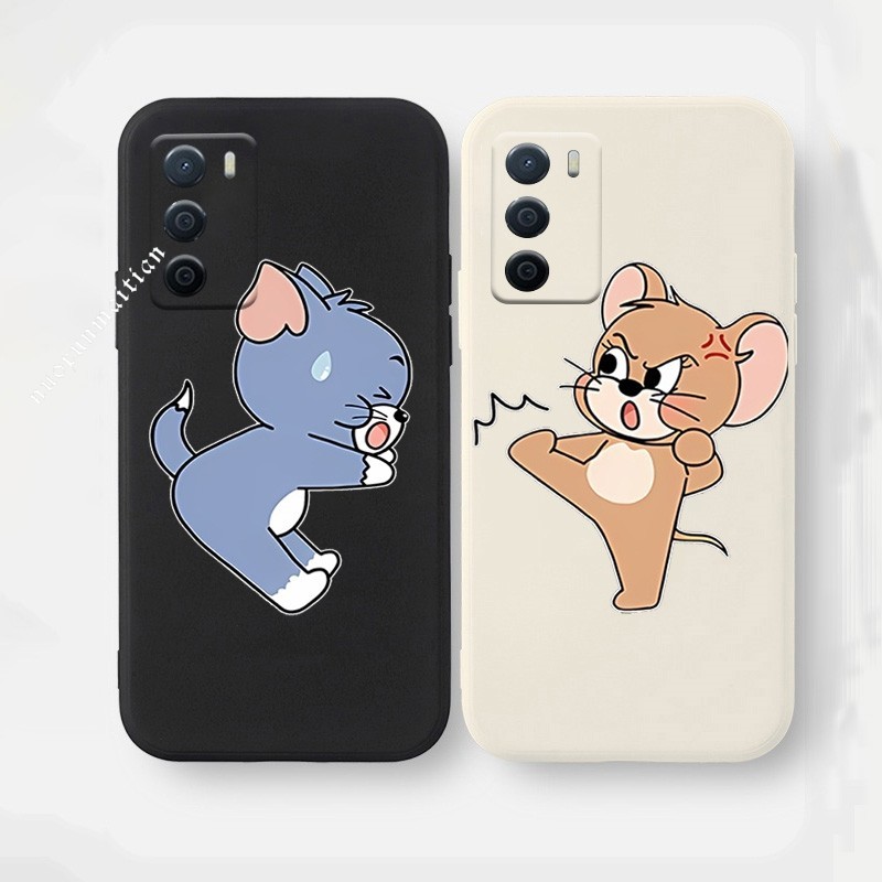 ปลอก OPPO A15 A15S A35 2021 A16 A16S จับคู่คู่ชุดตลกความงามกันกระแทกซิลิโคนอ่อนนุ่มฝาครอบโทรศัพท์